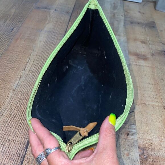 Jon Hart Grande Travel Cosmetic Bag “heather” good preowned lime green - Picture 6 of 12